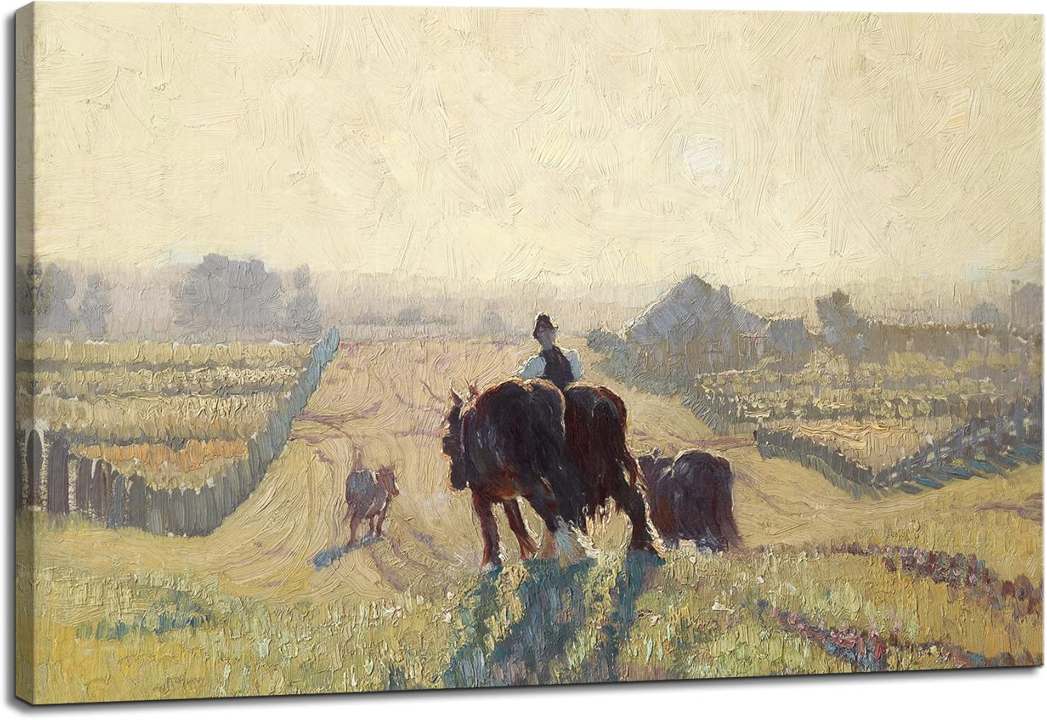 AEFER Canvas Print Wall Art - Frosty sunrise, 1917 by Elioth Gruner - 48x32 inches
